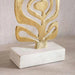 Maori Metal Decor Sculpture On Marble Base 20X10.16X65Cm - Gold Pan Home