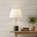Mermax E27 Marble Base Table Lamp With Pull Switch 33X59Cm - Satin Brass/Green Pan Home
