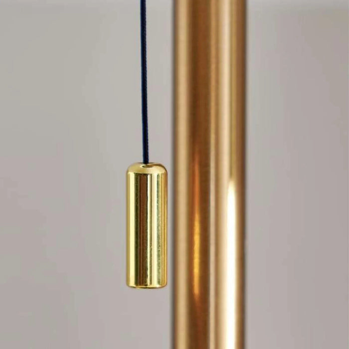 Mermax E27 Marble Base Table Lamp With Pull Switch 33X59Cm - Satin Brass/Green Pan Home