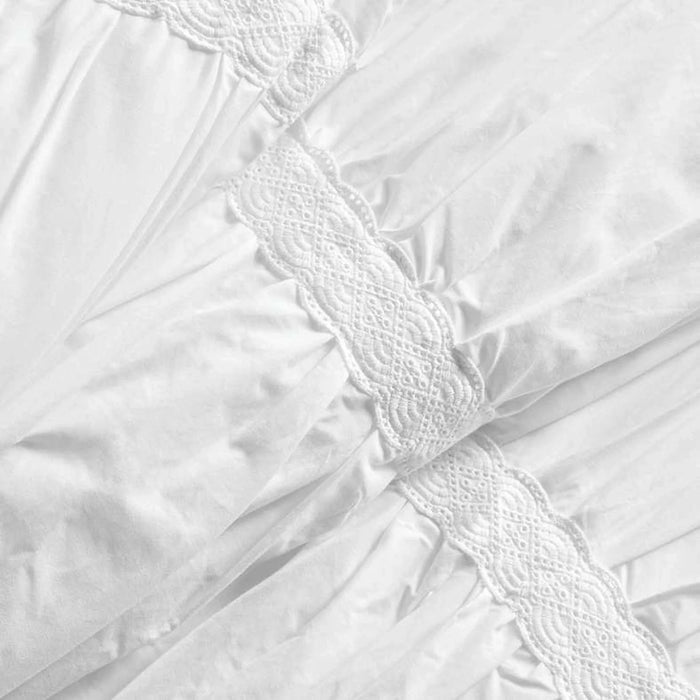 Modern Suites Pleated 3-Piece Queen Comforter Set 200X240Cm - White