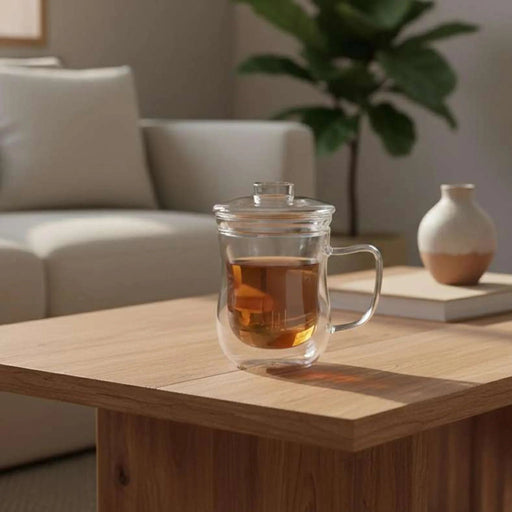 Neoflam Double Wall Tea Mug With Infuser 350Ml -Clear Pan Home
