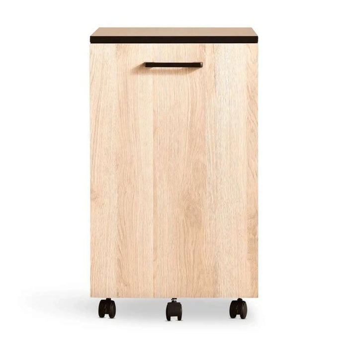 Peonara Office Cabinet With 1 Door Melamine - Natural & Black