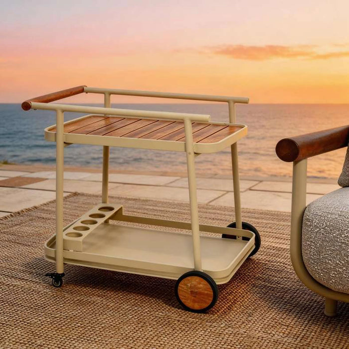 Raaha Outdoor Serving Trolley  - Cream