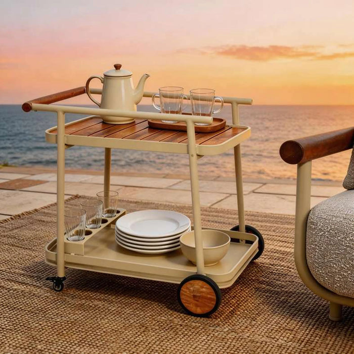 Raaha Outdoor Serving Trolley  - Cream