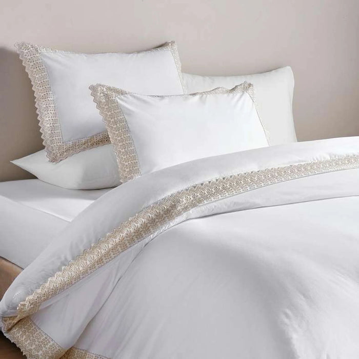 Victoria 3-Piece Embroidered King Comforter Set  240X260Cm - Beige