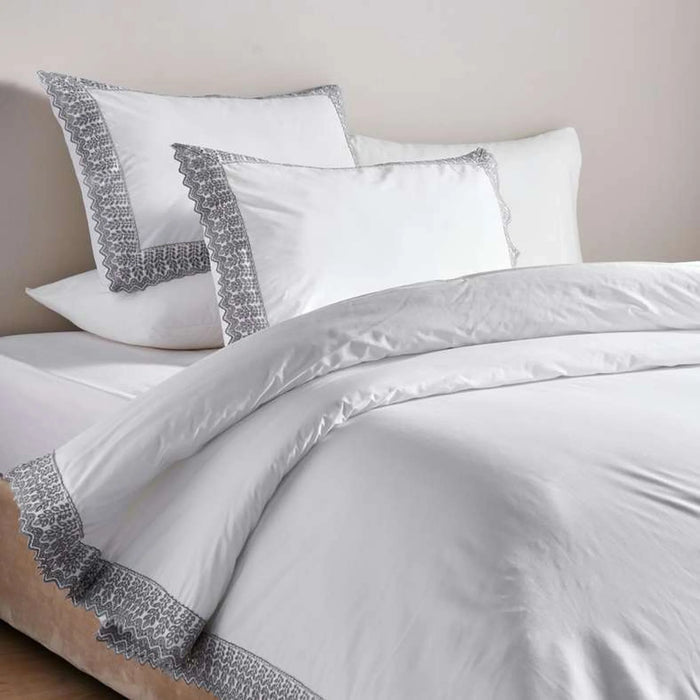 Victoria 3-Piece Embroidered King Comforter Set 240X260Cm - Grey