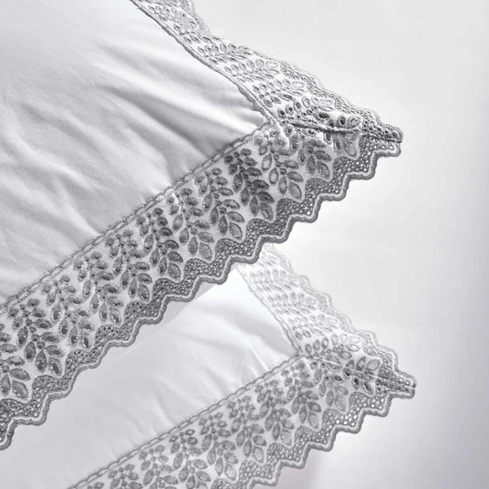 Victoria 3-Piece Embroidered King Comforter Set 240X260Cm - Grey