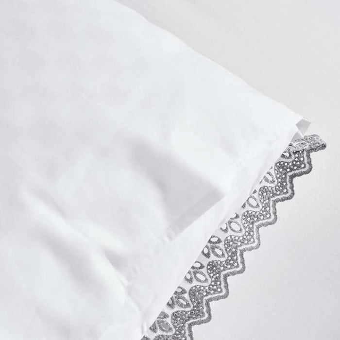 Victoria 3-Piece Embroidered King Comforter Set 240X260Cm - Grey