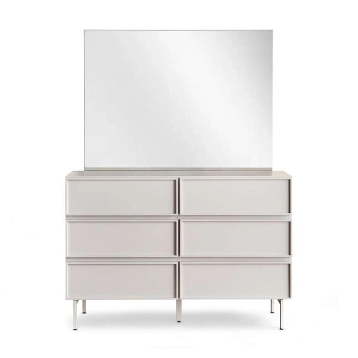 Abbigail Dresser With Mirror - Light Grey