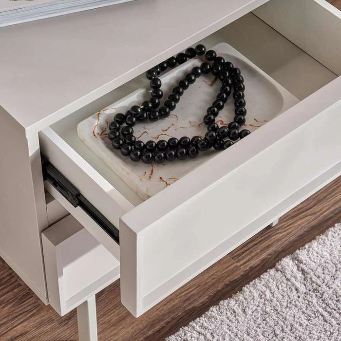 Abbigail Nightstand With 2 Drawer - Light Grey Pan Home