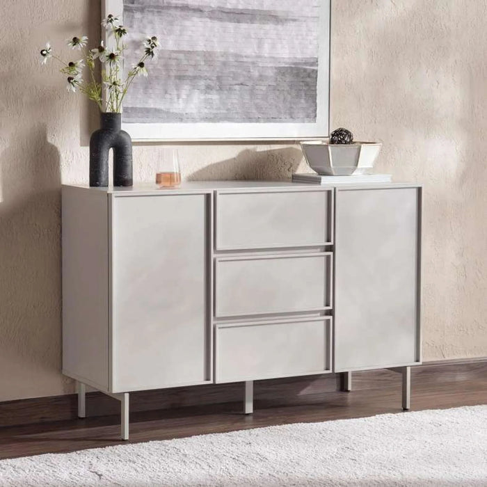 Abbigail Sideboard 120Cm With 2 Doors 3 Drawer - Light Grey