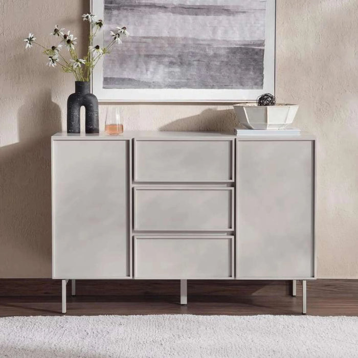 Abbigail Sideboard 120Cm With 2 Doors 3 Drawer - Light Grey