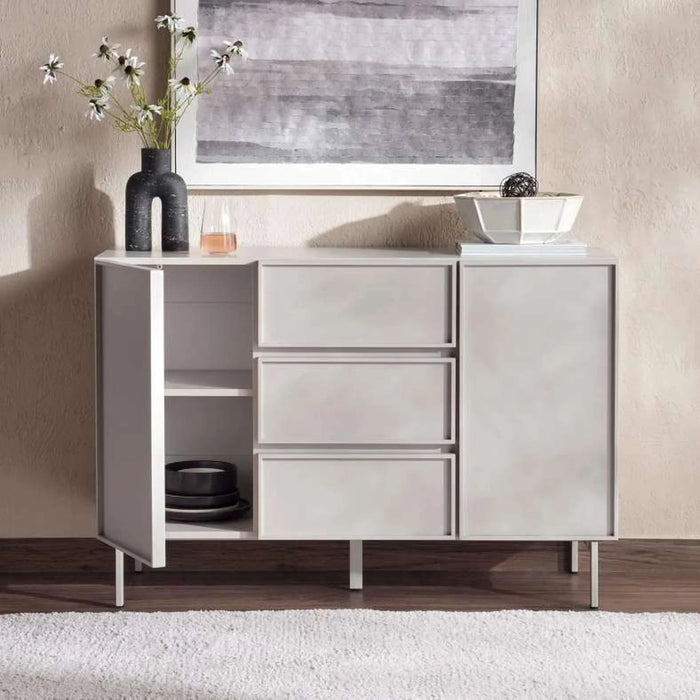 Abbigail Sideboard 120Cm With 2 Doors 3 Drawer - Light Grey