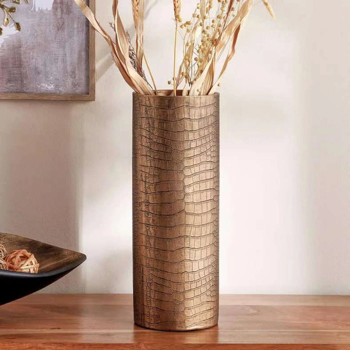 Abeba Polyresin Decor Vase 15X15X40Cm - Gold