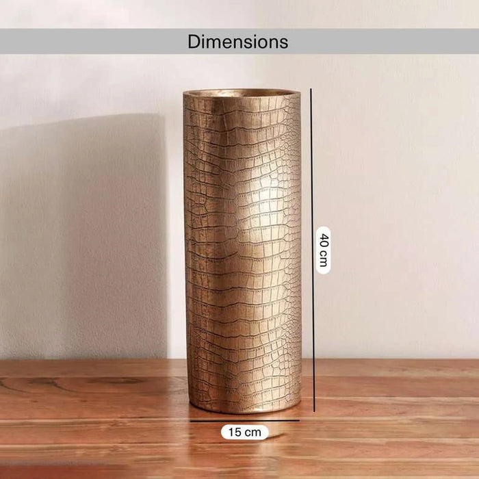 Abeba Polyresin Decor Vase 15X15X40Cm - Gold