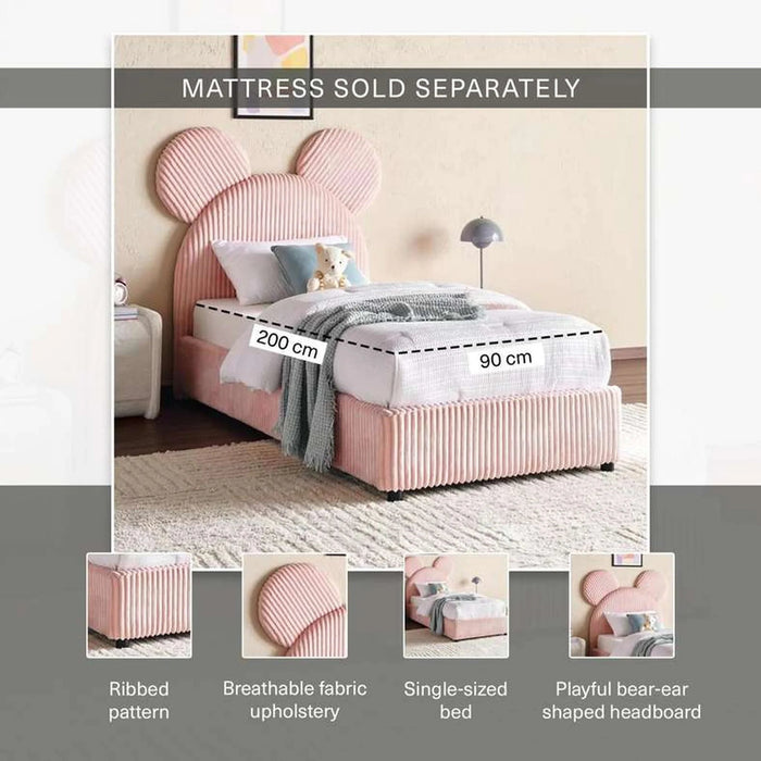 Abel Kids Single Bed 90X200 Cm - Pink Pan Home