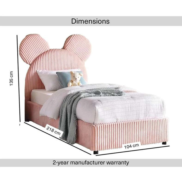 Abel Kids Single Bed 90X200 Cm - Pink Pan Home