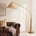 Ablaze E27 Wooden With Jute Shade Arc Floor Lamp 170X38X205Cm - Natural Pan Home