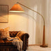 Ablaze E27 Wooden With Jute Shade Arc Floor Lamp 170X38X205Cm - Natural Pan Home