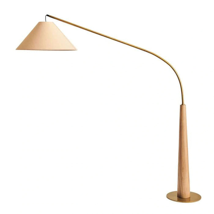 Ablaze E27 Wooden With Jute Shade Arc Floor Lamp 170X38X205Cm - Natural Pan Home