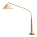 Ablaze E27 Wooden With Jute Shade Arc Floor Lamp 170X38X205Cm - Natural Pan Home