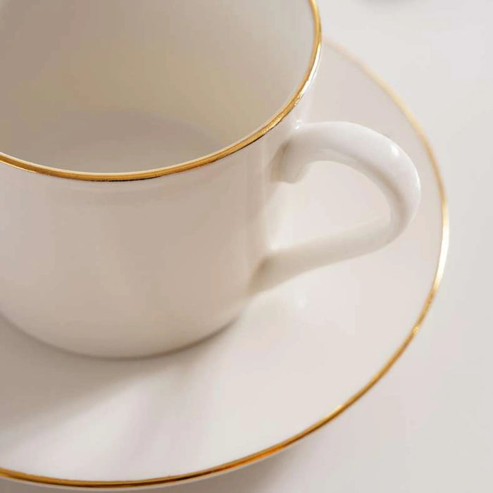 Abrik Tea Cup Saucer 220Ml - White