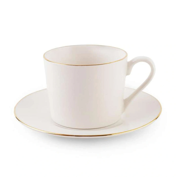 Abrik Tea Cup Saucer 220Ml - White