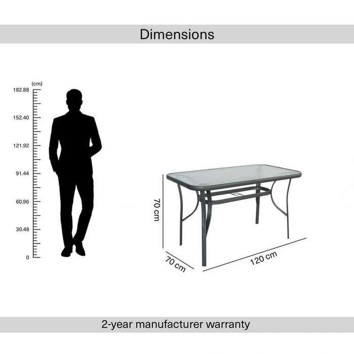 Abril Outdoor Glass Table - Grey Pan Home