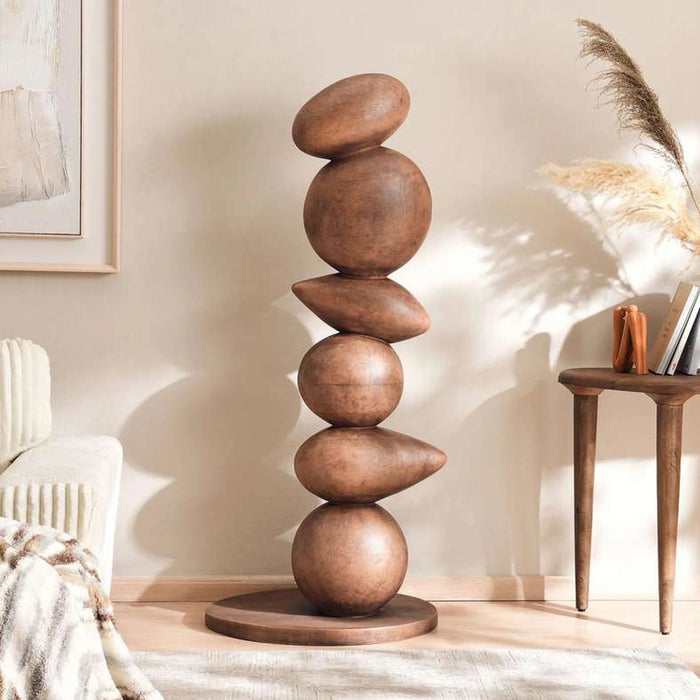 Abstract Modern Organic Tall Sculpture 74X56.5X169Cm - Natural