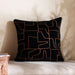 Abstract Velvet Embroidery Cushion Cover 50X50Cm - Black Pan Home