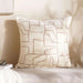 Abstract Velvet Embroidery Cushion Cover 50X50Cm Off White Pan Home