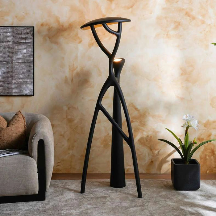Accent Sculpted Led Resin Floor Lamp 65X180Cm - Black