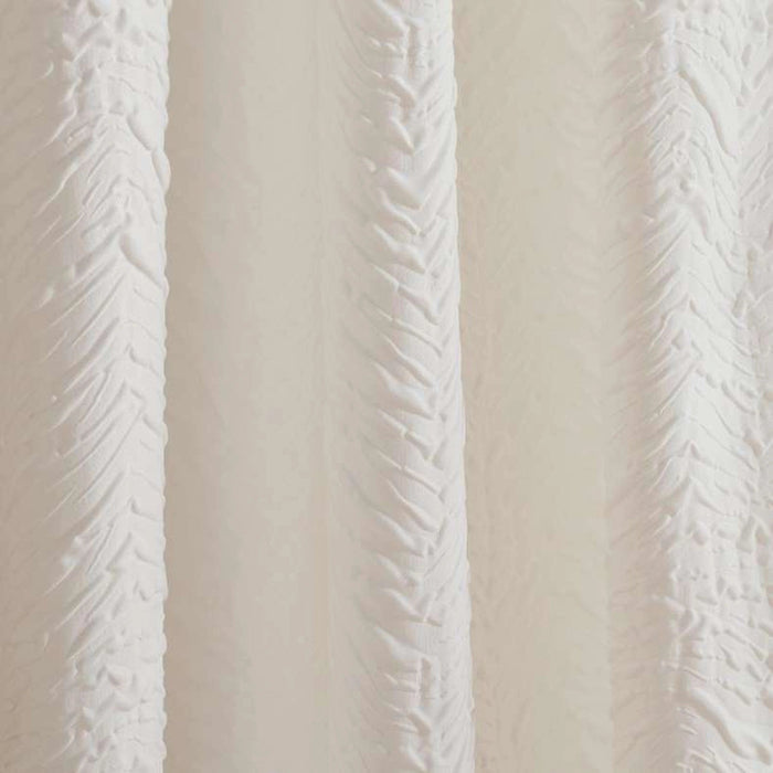 Ada Embossed Shower Curtain - White Pan Home