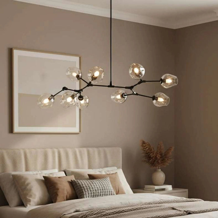 Adams 5 Light E27 Pendant Lamp 45Cm - Black Pan Home