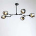 Adams 5 Light E27 Pendant Lamp 45Cm - Black Pan Home