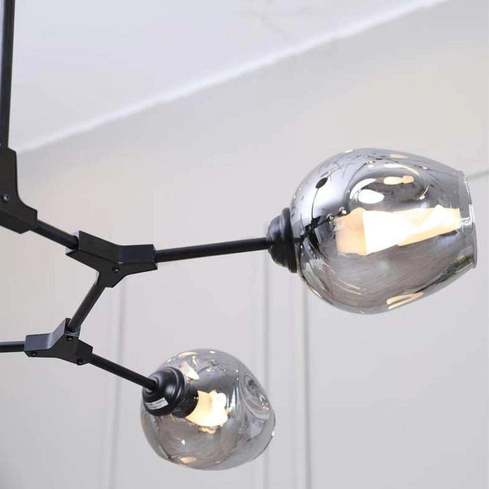 Adams 5 Light E27 Pendant Lamp 45Cm - Black Pan Home