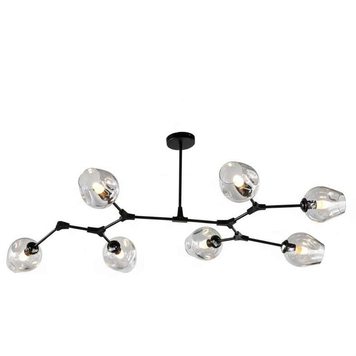 Adams 5 Light E27 Pendant Lamp 45Cm - Black Pan Home