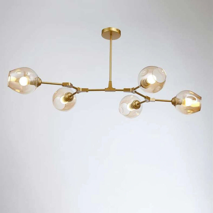 Adams 5 Light E27 Pendant Lamp 45Cm - Gold Pan Home