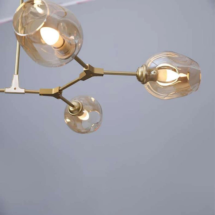 Adams 5 Light E27 Pendant Lamp 45Cm - Gold Pan Home