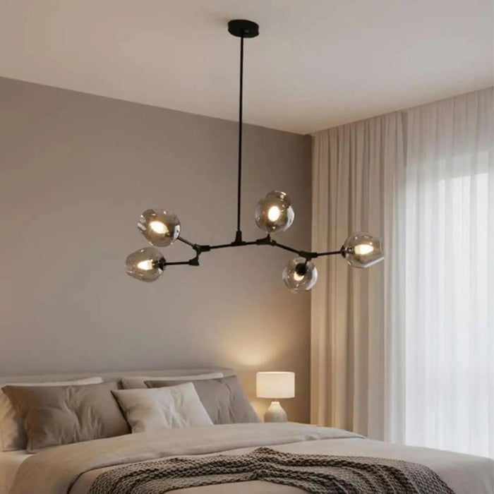 Adams 7 Light E27 Pendant Lamp 80X150X45Cm - Black