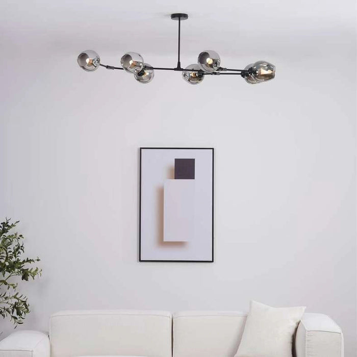 Adams 7 Light E27 Pendant Lamp 80X150X45Cm - Black Pan Home