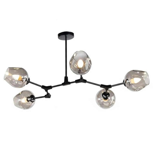 Adams 7 Light E27 Pendant Lamp 80X150X45Cm - Black Pan Home