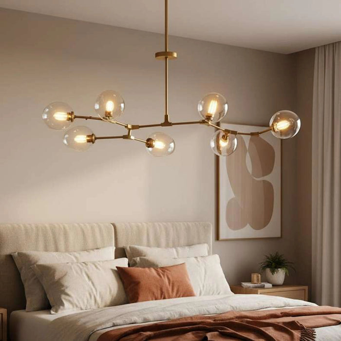Adams 7 Light E27 Pendant Lamp 45Cm - Gold