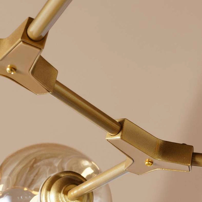 Adams 7 Light E27 Pendant Lamp 45Cm - Gold