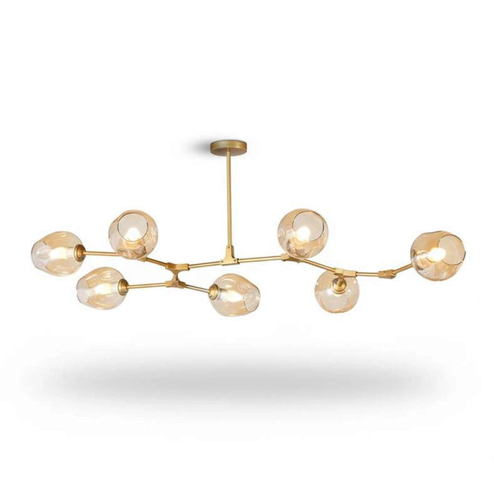Adams 7 Light E27 Pendant Lamp 45Cm - Gold