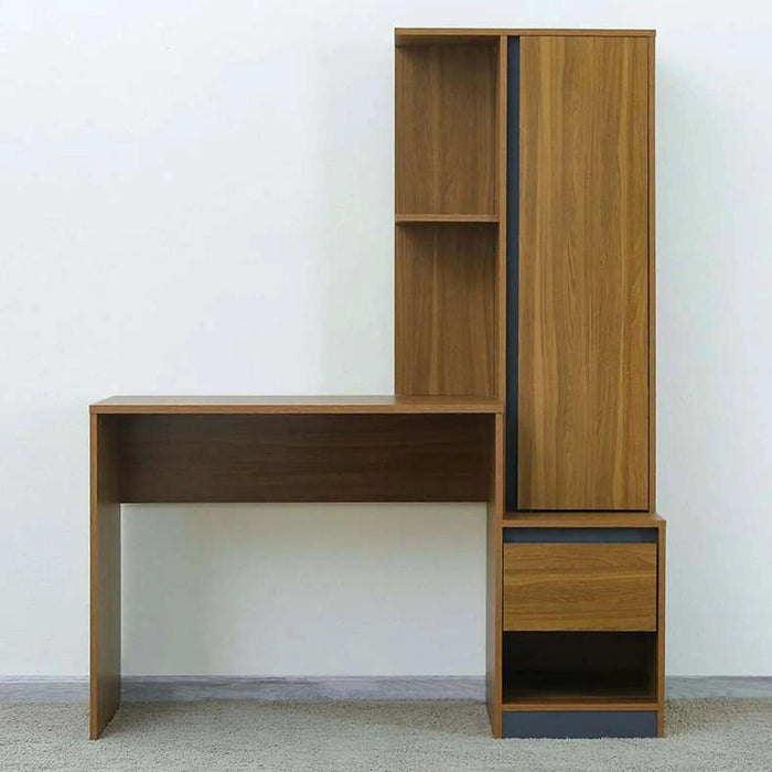 Adapt Writing Desk With Shelves Tall Cabinet - Brown Pan Home