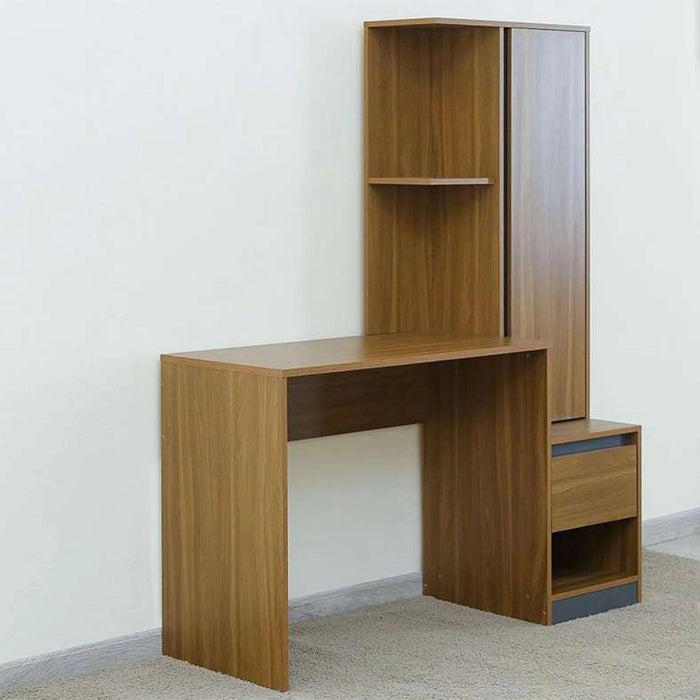 Adapt Writing Desk With Shelves Tall Cabinet - Brown Pan Home