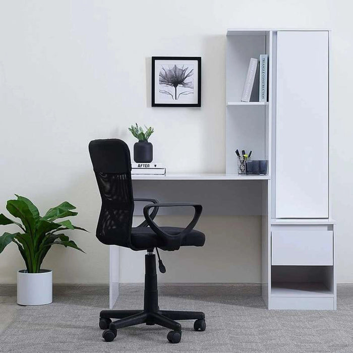 Adapt Writing Desk With Shelves Tall Cabinet - White Pan Home