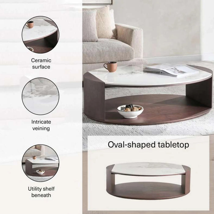 Adara Coffee Table Ceramic - Brown