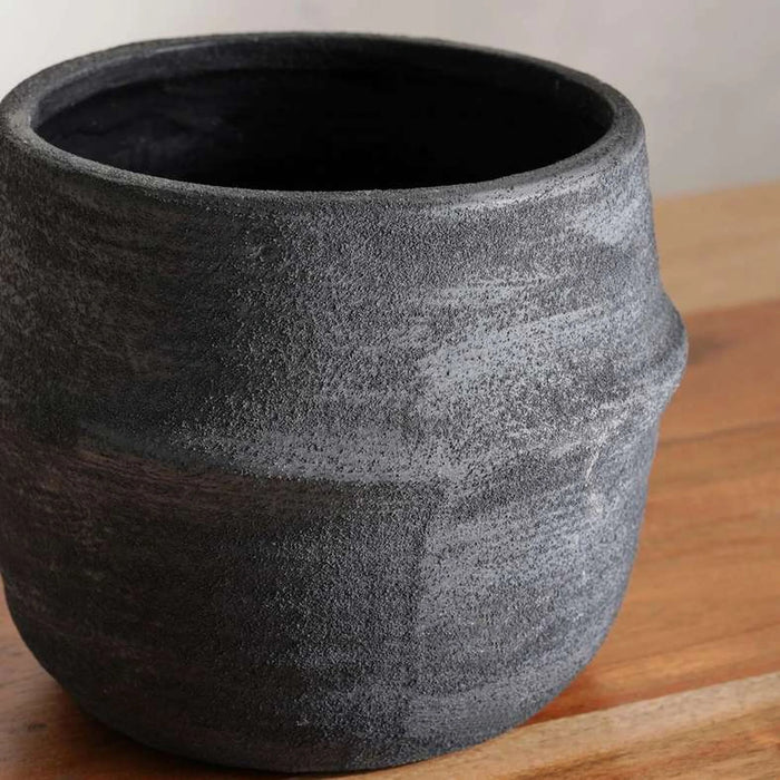 Adela Stoneware Planter 15X15X11.8Cm - Black
